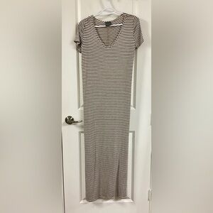 Olivia Rae Black and White Striped Maxi Dress